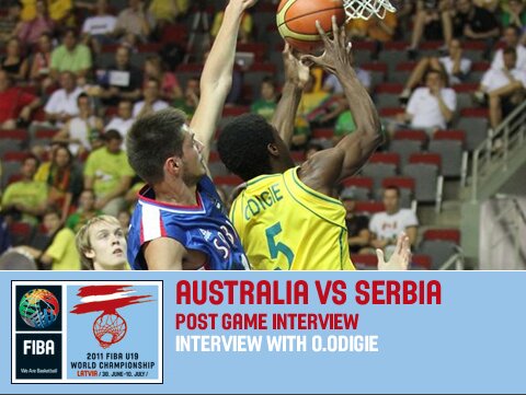 FIBAU19 - Postgame Interview Quarter Finals AUS v SRB O.Odigie