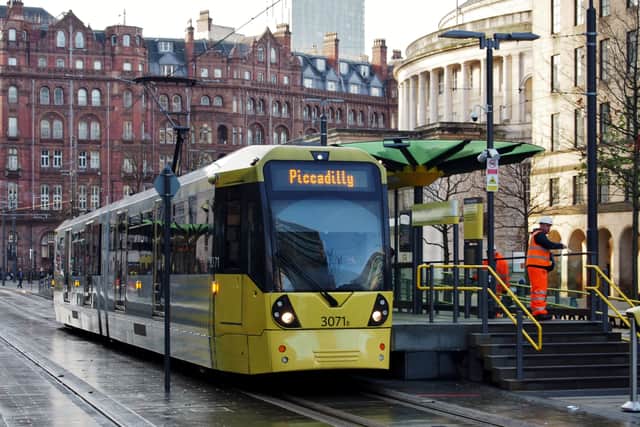 Manchester city centre tram stop